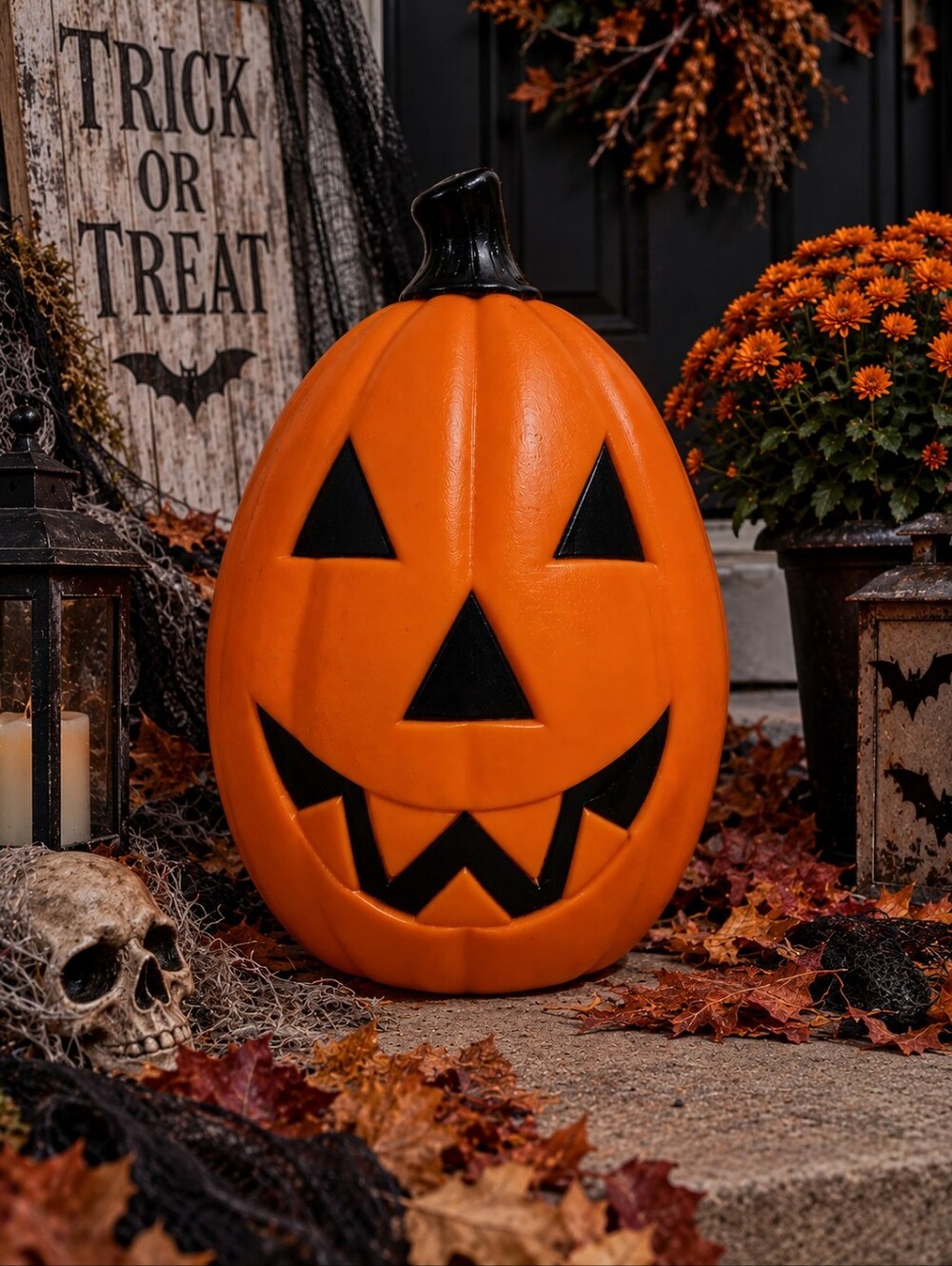 Vintage Empire Jack-o-lantern Pumpkin Blow Mold w/ Light Halloween Decor EUC
